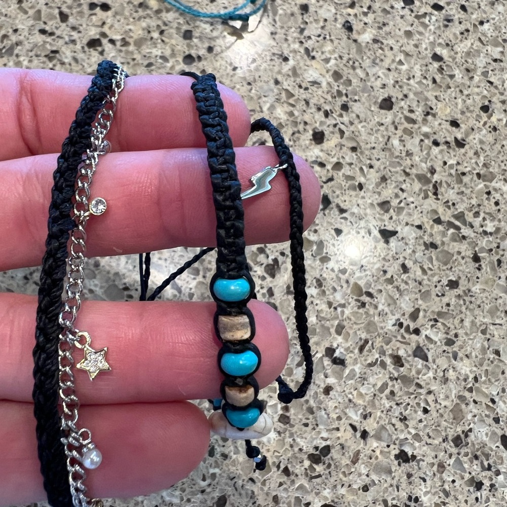 Pura Vida Black and Turquoise Bracelet Set